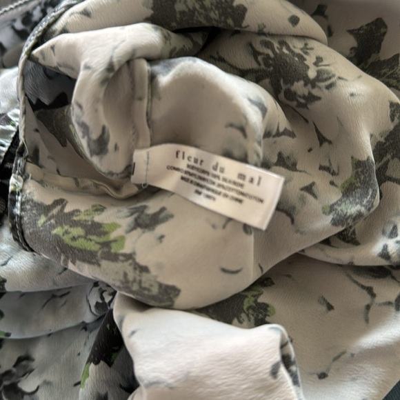 Fleur Du Mal Silk and Lace Trim Blue Floral Cami - Picture 6 of 6